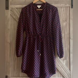 Maison Jules Dark Blue and Red Hearts Dress